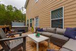 Back Deck Patio with Hot Tub and Outdoor Sectional